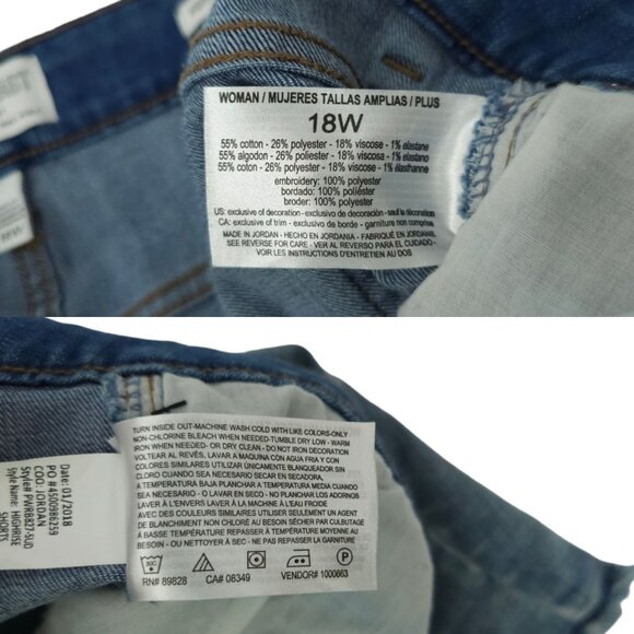 William Rast Floral Embroidered Studded High Rise Denim Shorts Womens 18W NEW - Picture 9 of 16